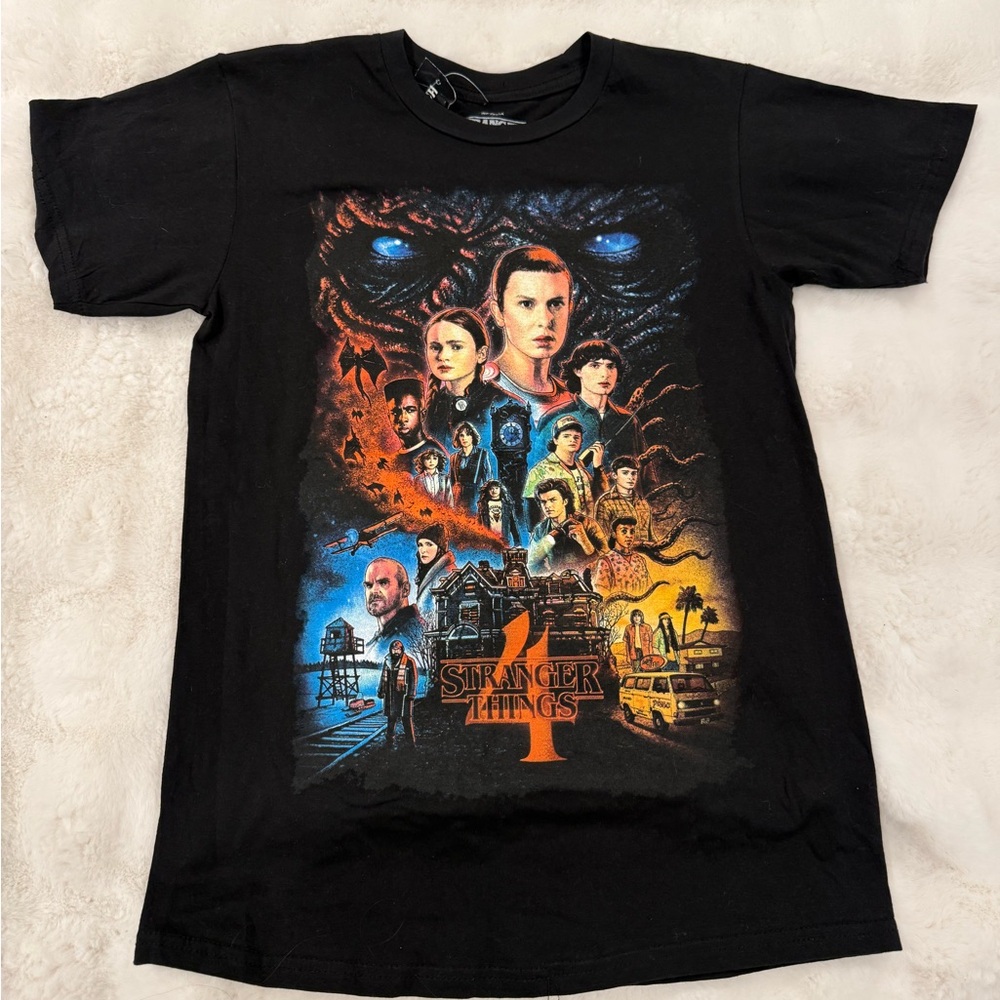 Netflix Black Stranger Things Graphic T-Shirt